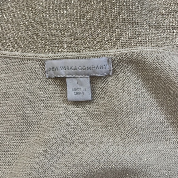 New York & Company gold shimmer cardigan - Picture 5 of 8